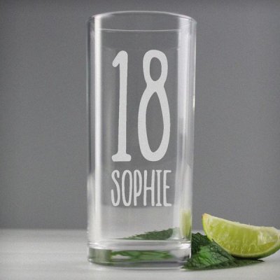 (image for) Personalised Big Age Hi Ball Glass