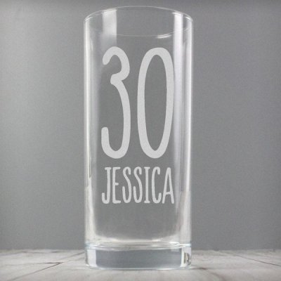 (image for) Personalised Big Age Hi Ball Glass