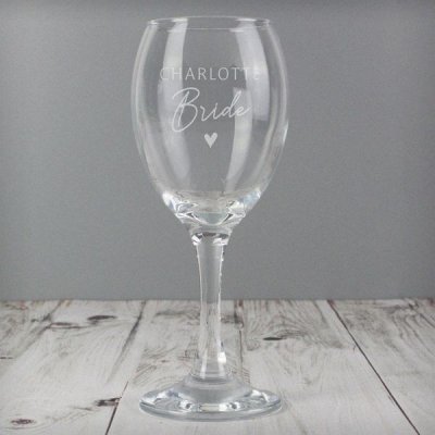 (image for) Personalised Bride Wine Glass