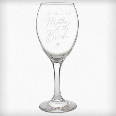 (image for) Personalised Mother of the Bride Wine Glass