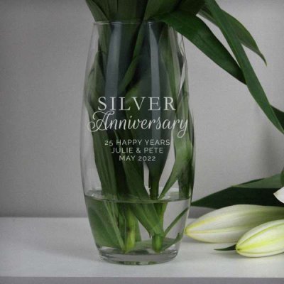 (image for) Personalised 'Silver Anniversary' Bullet Vase