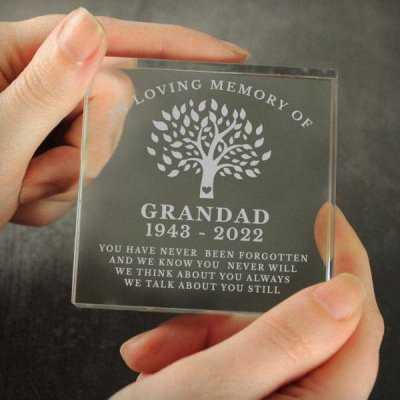 (image for) Personalised In Loving Memory Family Tree Crystal Token