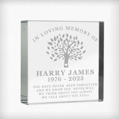 (image for) Personalised In Loving Memory Family Tree Crystal Token