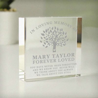 (image for) Personalised In Loving Memory Family Tree Crystal Token