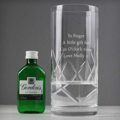 (image for) Personalised Crystal & Gin Gift Set