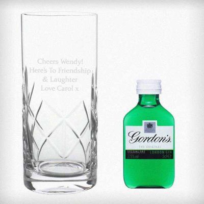 (image for) Personalised Crystal & Gin Gift Set