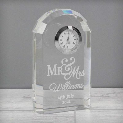 (image for) Personalised Mr & Mrs Crystal Clock