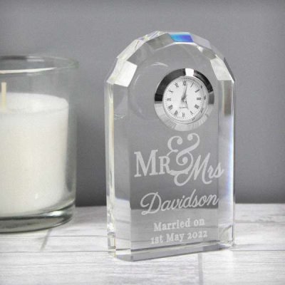 (image for) Personalised Mr & Mrs Crystal Clock