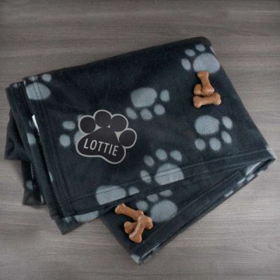 (image for) Personalised Dog Paw Print Fleece Blanket