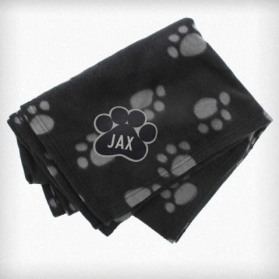 (image for) Personalised Dog Paw Print Fleece Blanket