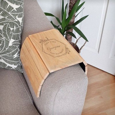 (image for) Personalised Take Time For Yourself Wooden Sofa Tray