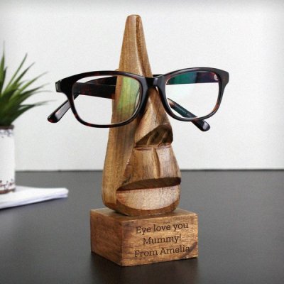 (image for) Personalised Wooden Nose-Shaped Glasses Holder