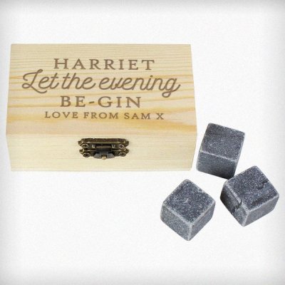 (image for) Personalised Let The Evening Be-Gin Cooling Stones