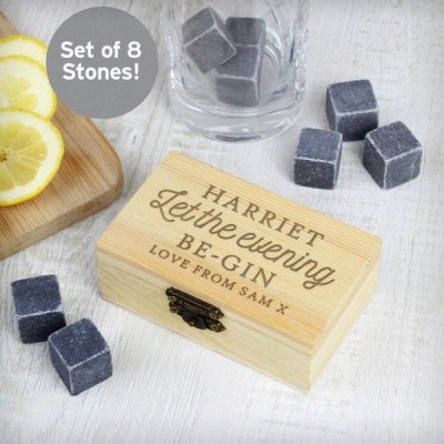 (image for) Personalised Let The Evening Be-Gin Cooling Stones