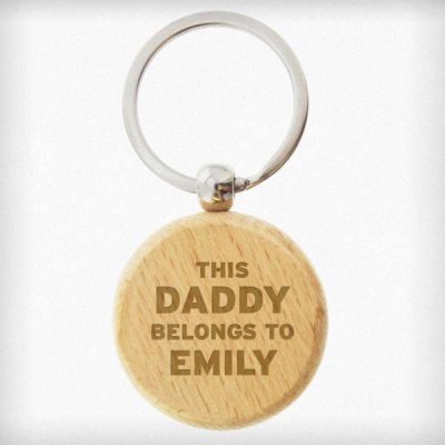 (image for) Personalised This...Belongs To Wooden Keyring