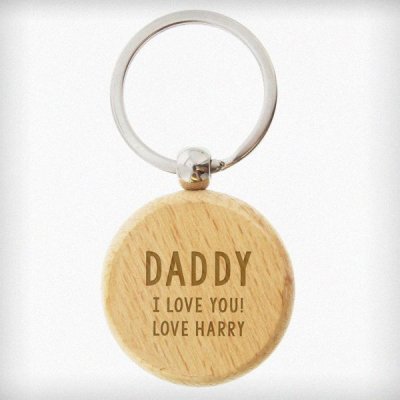 (image for) Personalised Free Text Wooden Keyring