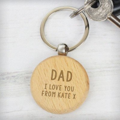 (image for) Personalised Free Text Wooden Keyring