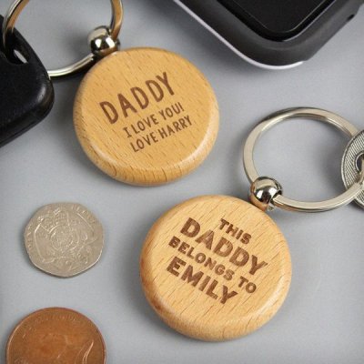 (image for) Personalised Free Text Wooden Keyring