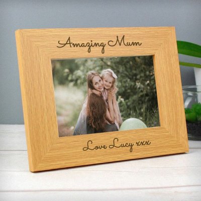 (image for) Personalised Free Text 6x4 Wooden Photo Frame