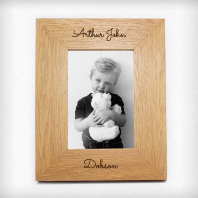 (image for) Personalised Free Text 4x6 Wooden Photo Frame