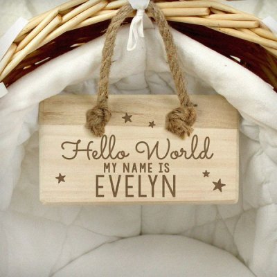 (image for) Personalised Hello World Wooden Sign