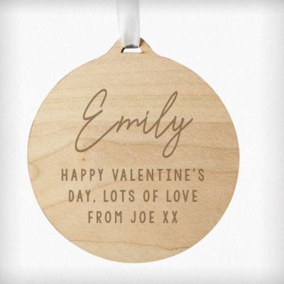 (image for) Personalised Free Text Round Wooden Bauble Decoration