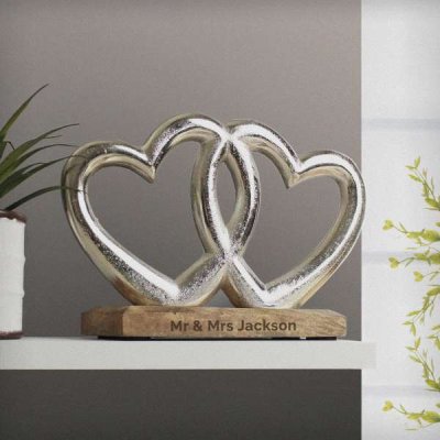 (image for) Personalised Free Text Double Heart Ornament