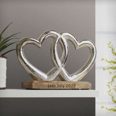 (image for) Personalised Free Text Double Heart Ornament