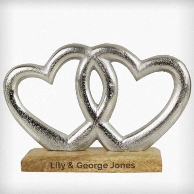 (image for) Personalised Free Text Double Heart Ornament