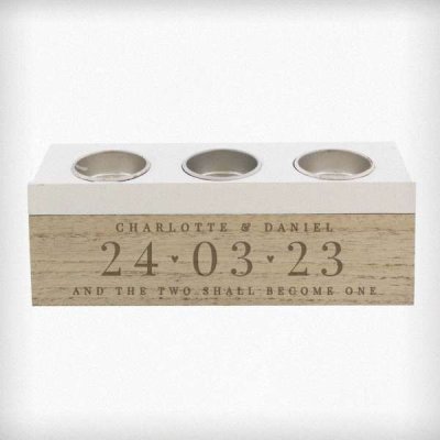 (image for) Personalised Large Date Triple Tea Light Box