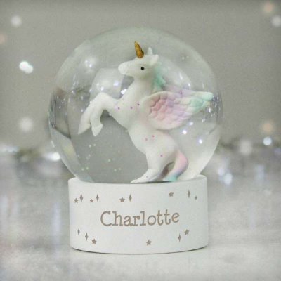 (image for) Personalised Unicorn Name Snow Globe