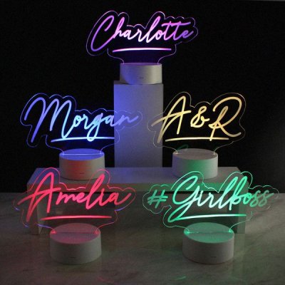 (image for) Personalised Free Text LED Colour Changing Desk Night Light