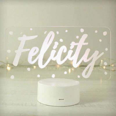 (image for) Personalised Polka-dot Name only LED Colour Changing Night Light