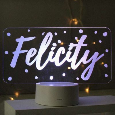 (image for) Personalised Polka-dot Name only LED Colour Changing Night Light