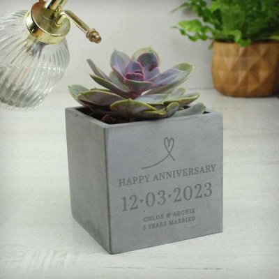 (image for) Personalised Large Date Concrete Plant Pot