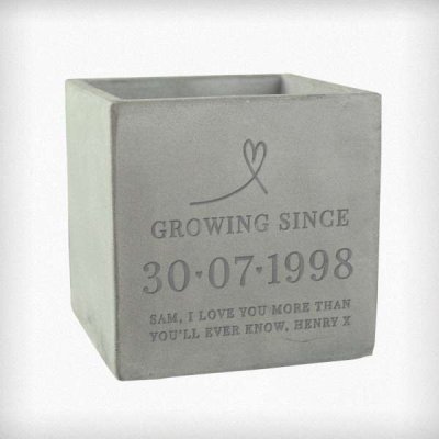 (image for) Personalised Large Date Concrete Plant Pot