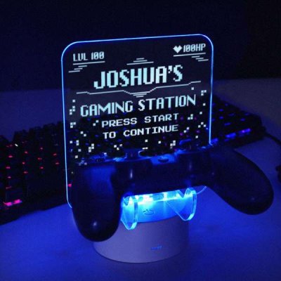 (image for) Personalised Gaming Controller Holder LED Colour Changing Light