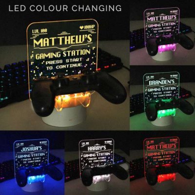 (image for) Personalised Gaming Controller Holder LED Colour Changing Light