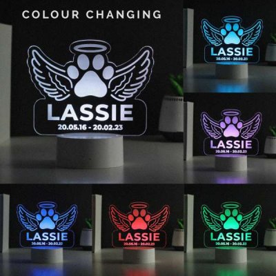 (image for) Personalised Pet Memorial Colour Changing LED Light