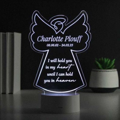 (image for) Personalised Angel Memorial Verse Colour Changing LED Light