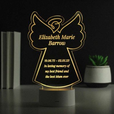 (image for) Personalised Free Text Angel Memorial Colour Changing LED Light