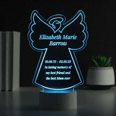 (image for) Personalised Free Text Angel Memorial Colour Changing LED Light