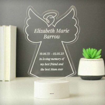 (image for) Personalised Free Text Angel Memorial Colour Changing LED Light