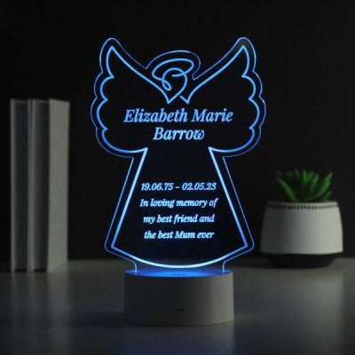 (image for) Personalised Free Text Angel Memorial Colour Changing LED Light