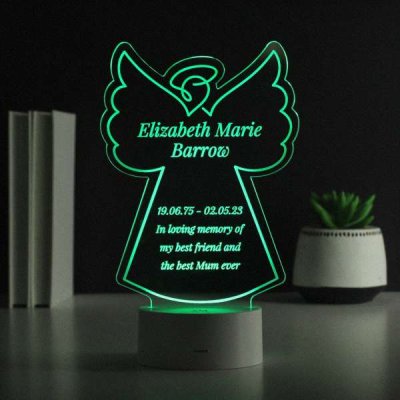 (image for) Personalised Free Text Angel Memorial Colour Changing LED Light