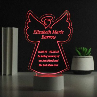 (image for) Personalised Free Text Angel Memorial Colour Changing LED Light