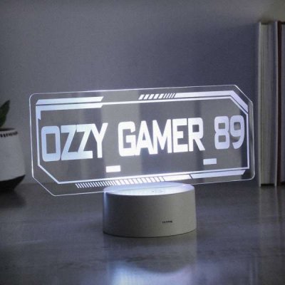 (image for) Personalised Gamer Tag LED Colour Changing Night Light