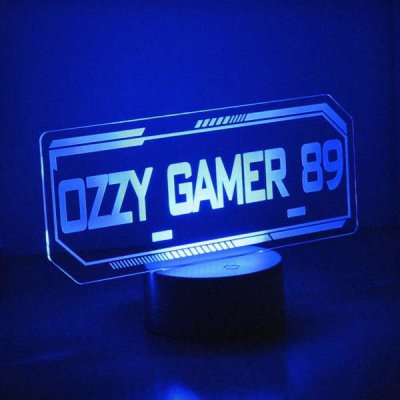 (image for) Personalised Gamer Tag LED Colour Changing Night Light