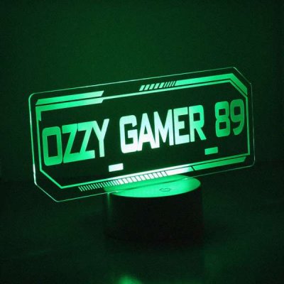 (image for) Personalised Gamer Tag LED Colour Changing Night Light