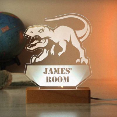 (image for) Personalised Dinosaur Wooden Based LED Light